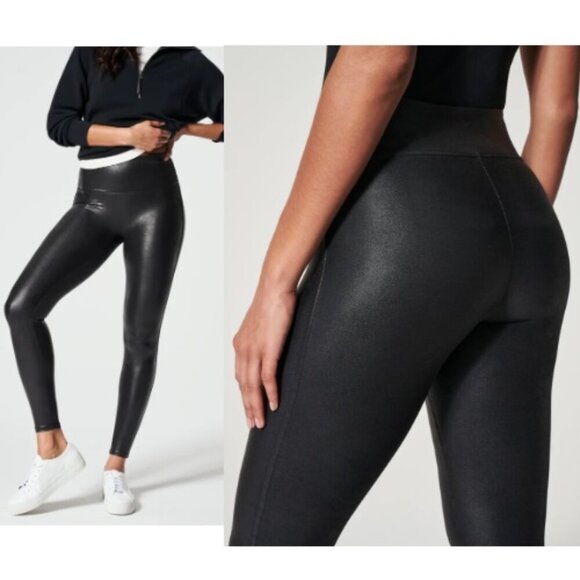 Spanx Faux Leather Legging Tummy Control Pants Size 3X - Picture 1 of 10